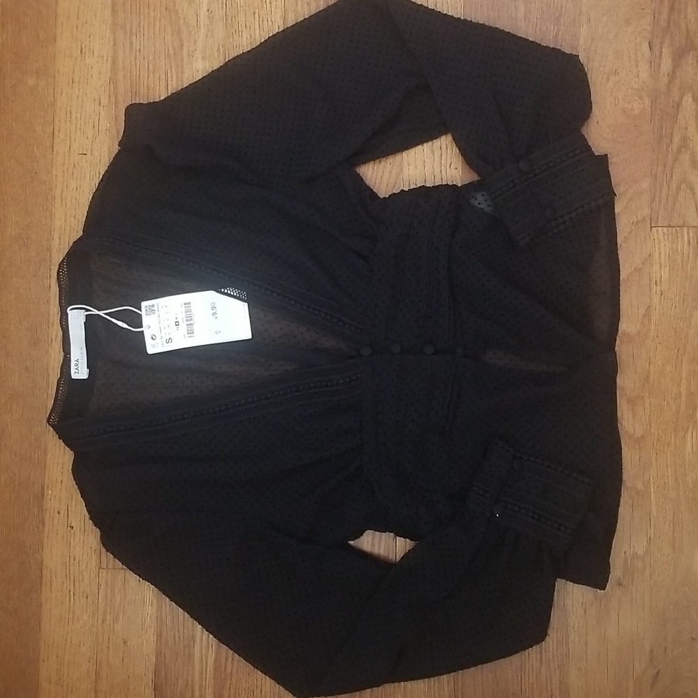 NWT Zara Sheer Top